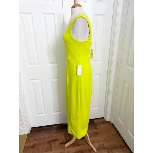 Show Me Your MUMU Neon Citrine Yellow Sleeveless Eden Midi Dress Large NWT - Picture 2 of 5